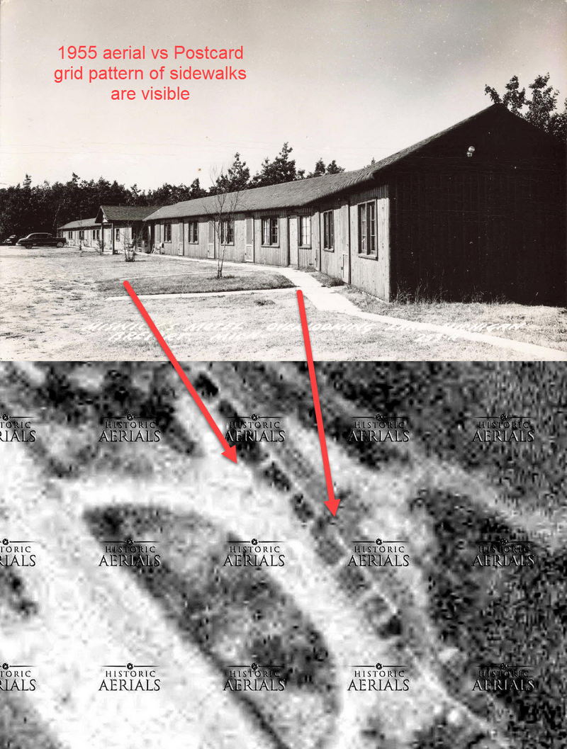 Miswicks Modern Motel - 1955 Aerial Vs Postcard